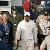 Tiger after signing his score card